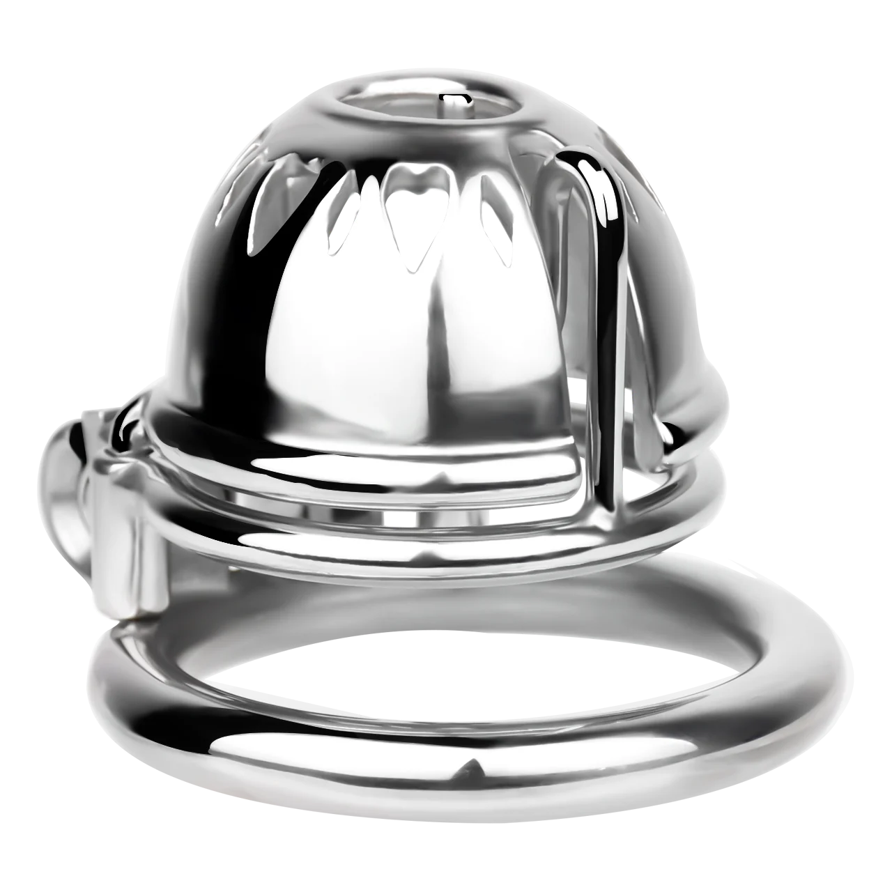 304 Stainless Steel One-piece Wearable Perforated PA Lock Male Chastity Device Breathable Enlarged Urination Hole Chastity Cage