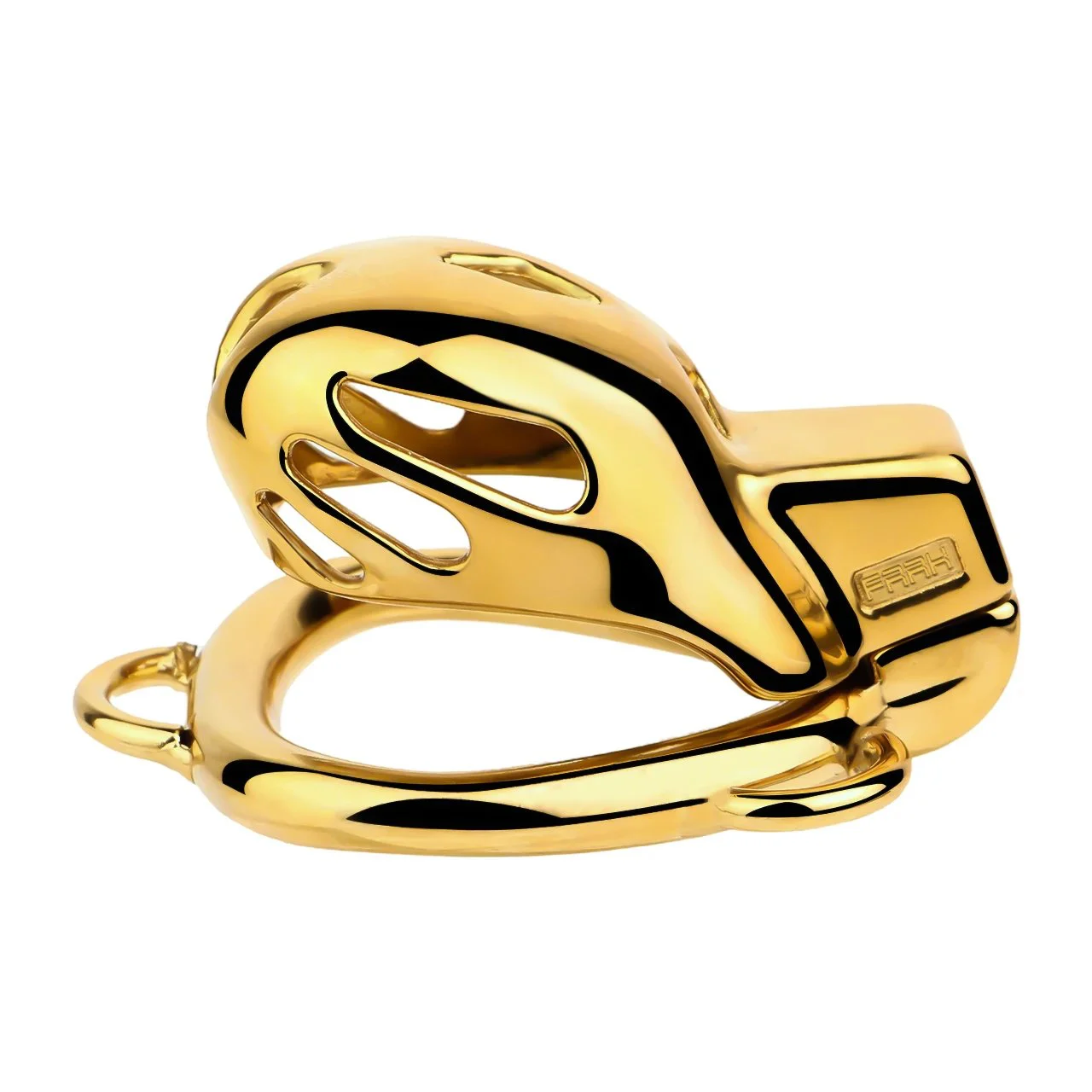 Golden Cobra Strap on Chastity Cage with Metal Anal Plug Sissies Penis Rings Femboy Cock Lock Adult Sex Goods for Man 18+