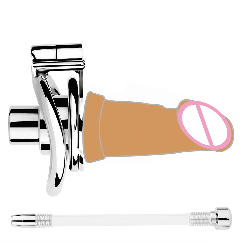Inverted Urethral Chastity Cage Device with 3.54 Inches Dildo Head Negative Adult Penis Plug Bondage Sex Toys