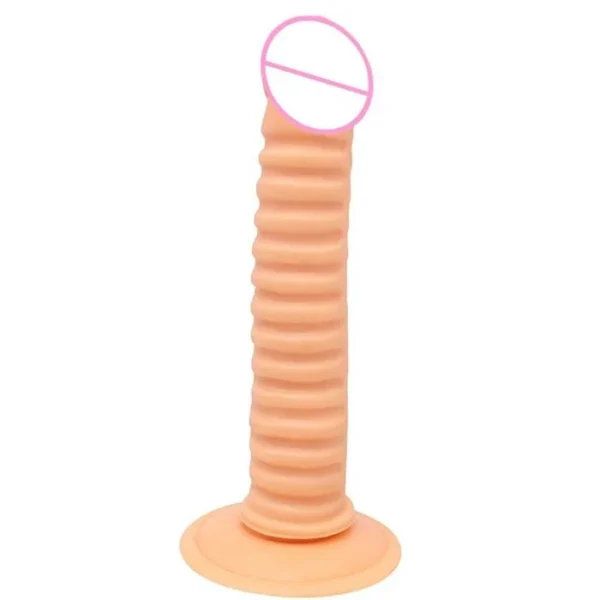 7 Inch Twisted Slim Dildo Vibrator Realistic Gay Masturbation Toy Soft Silicone ABS and PVC Material Sex Products