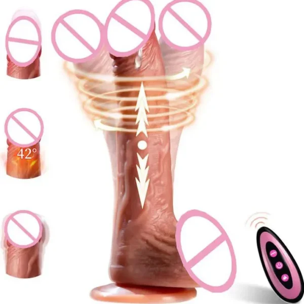 7 Thrusting Vibration Modes Realistic Big Dildo Vibrator Remote Control Penis Heating Vibrating Rotation Sex Toys for Woman