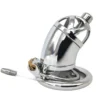 7cm Metal Male Cock Cage Lock Penis in Cage with Keyholder+clasp Man Chastity Cage with Cock Ring for Male