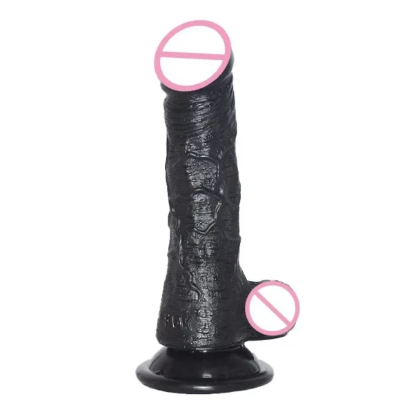 7.67 Inch Strap on Dildo Rubber Penis Sex Toy Shop 19.5cm Black Dildo with Belt Strap on Penis