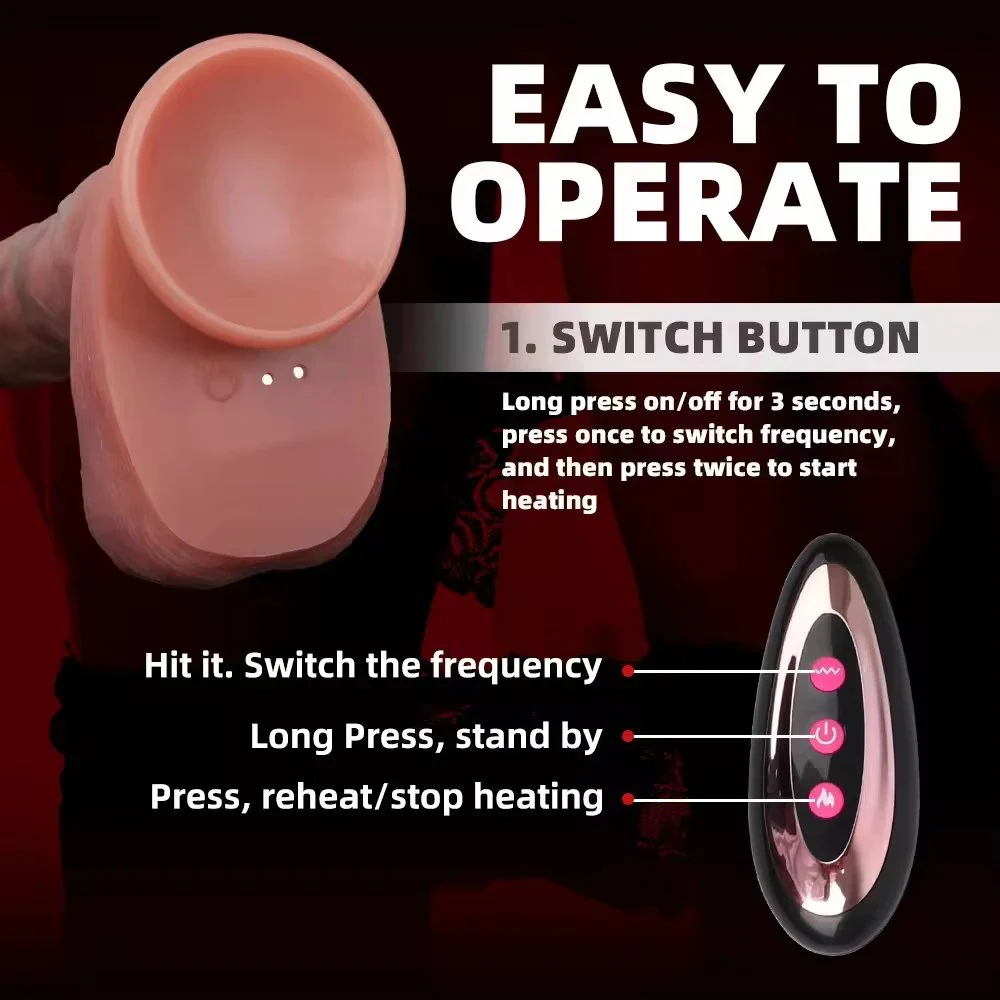 Realistic Telescopic Dildo Vibrator Waterproof Portable Heating Anal Clit G Spot Stimulation Adult Sex Toys Women