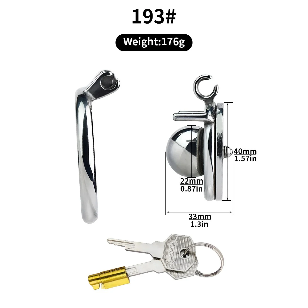 Flat Disc Inverted Chastity Cage with Steel Ball and Urethral Plug Cock Cage Male Toy Chastity Cage Lock Chastity