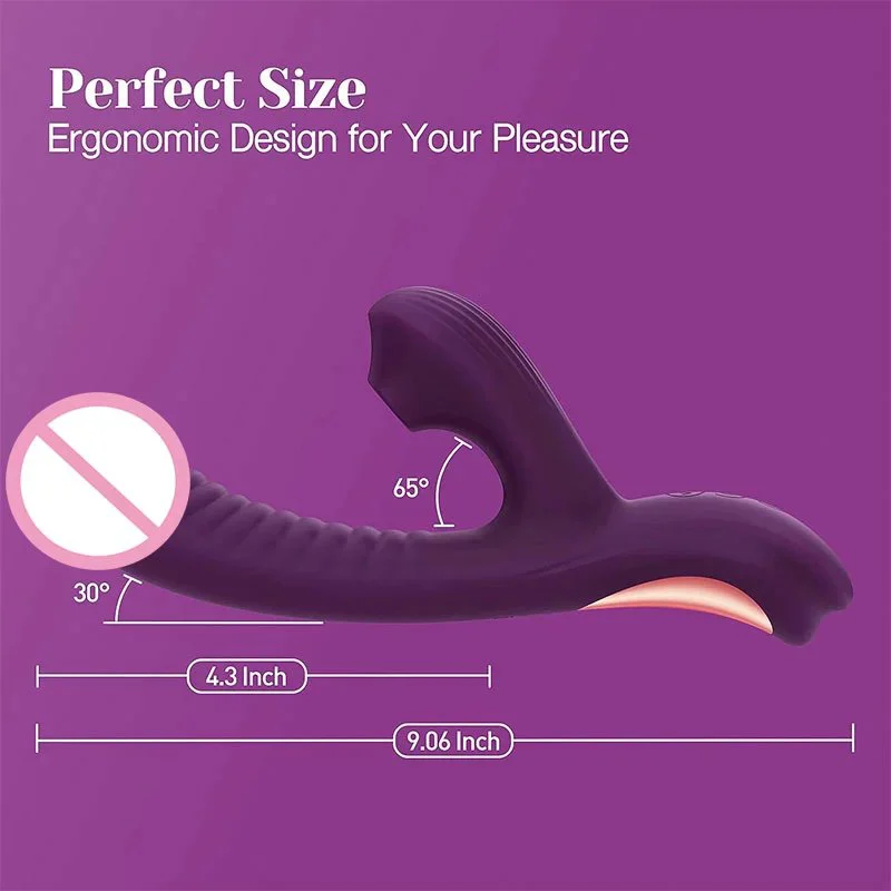 USB Rechargeable Female Vibrator with 10 Vibration & 3 Suction Modes Sex Toys for Women