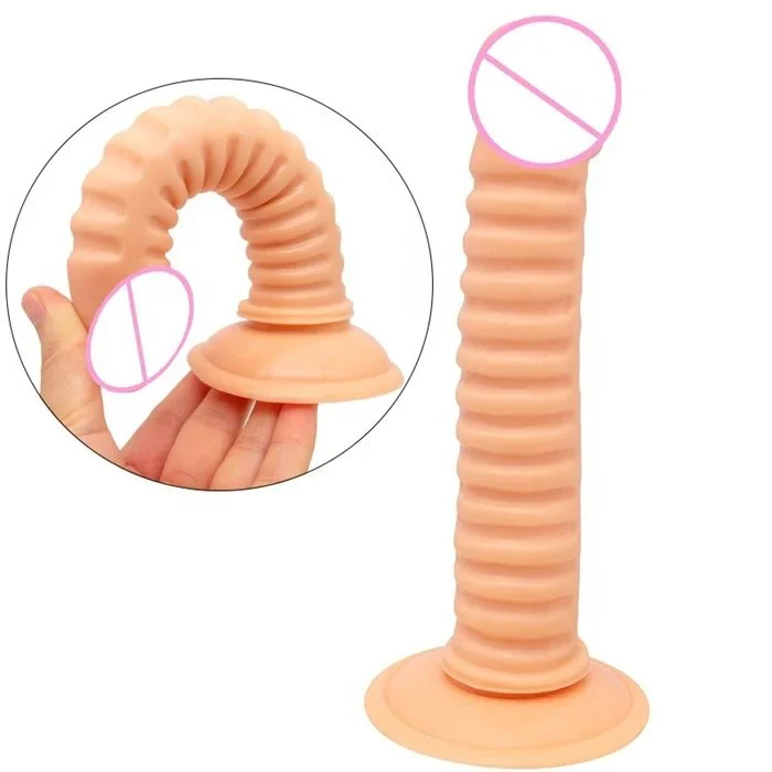 7 Inch Twisted Slim Dildo Vibrator Realistic Gay Masturbation Toy Soft Silicone ABS and PVC Material Sex Products