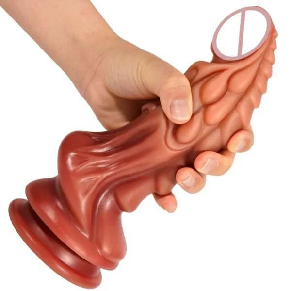 Dragon Liquid Silicone Soft Dildo Sex Toy Manual Gradient Color Vestibular Anal Plug for Men and Women