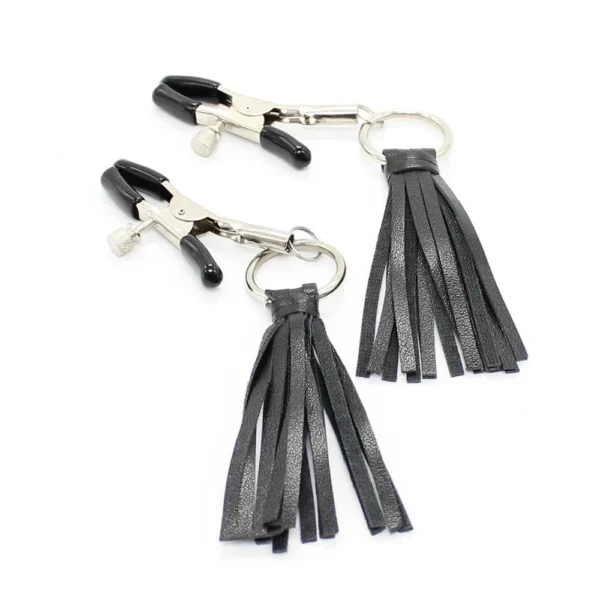 Leather Tassels Simulator Flirting Nipple Clamps Nipple Clips Fetish Flirting Sex Products for Women Men Adult Games