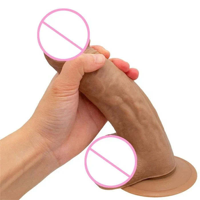 8 Inch Cross-Border Male Masturbation Toys Gay Sex Artificial Dildos Dong Soft Silicone PVC Material Huge Dildo Features