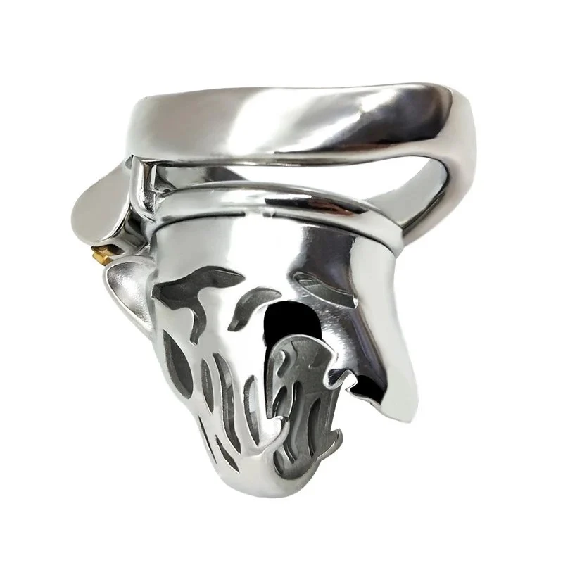 6cm Curved Ring Lock Male Penis Restrain Cage Chastity Device 304 Stainless Steel Cock Cage with Keyholder for Man