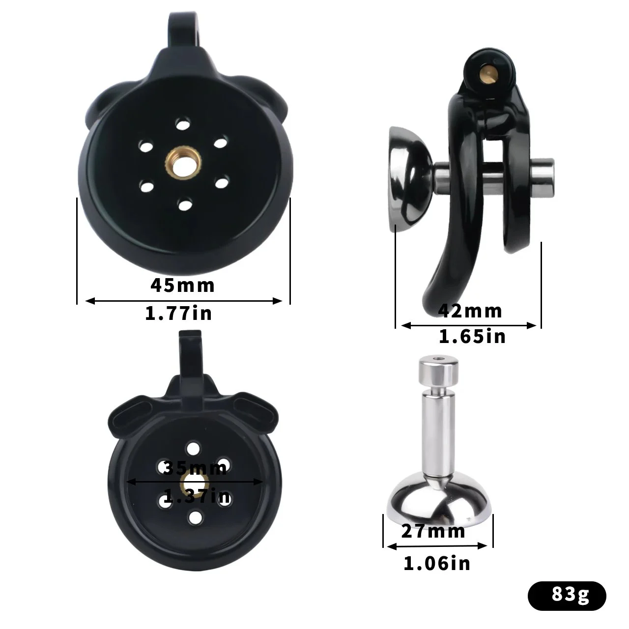 ABS Resin Inverted Flat Male Chastity Cage with Metal Urinal Catheter Lock Beginners Penis Cage Sex Toys for Men