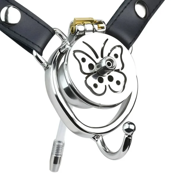 4 Size Male Chastity Device With Catheter and Testicles Brackets Strap on Dildo