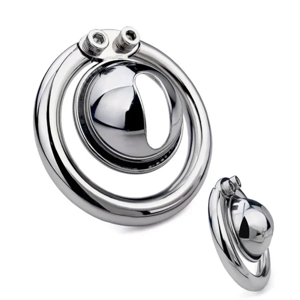 Mini Flat Chastity Cage Sissy Chastity Cage CBT Game Stainless Steel Chastity Devices Cage for Male