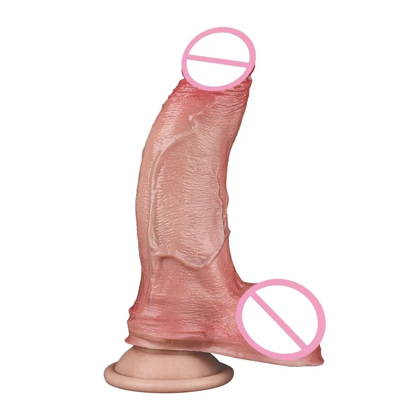 Double Layer Silicone Dildo with Hands-Free Suction Cup Sex Toy for Women Sex Realistic Dual Density Anal Plug