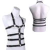 Men's Hardcore Harness Psyche Mancrush Sexual Chest Flame Spine Shirt Soft Leather Material Suitable for Male