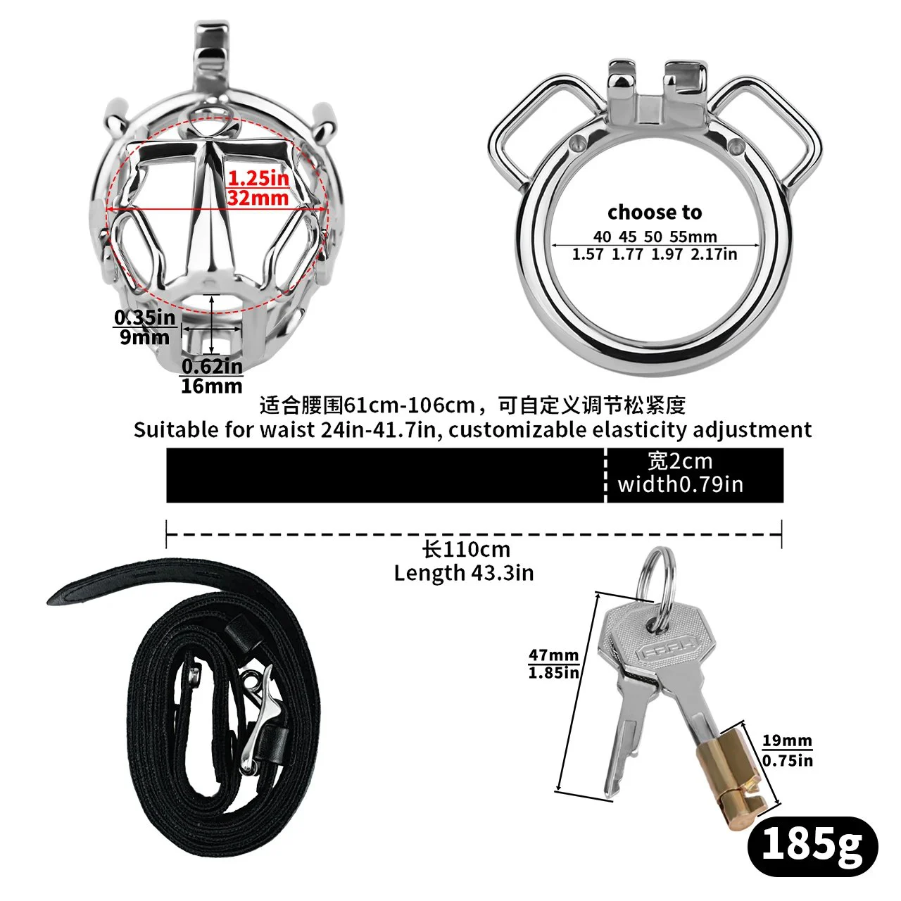 Micro Sissy Chastity Cage Urination Hole Dual-Way Restraint Strap on Roleplay Sex Toy for Men,chastity Belt,Cock Cage Men