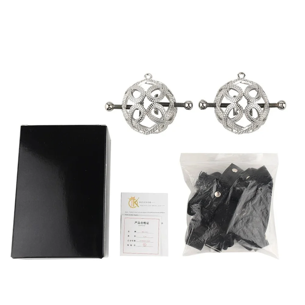 Material 304 Stainless Steel + Leather Belt Bondage Sensation Small Nipple Fetish for Bdsm Play and Women