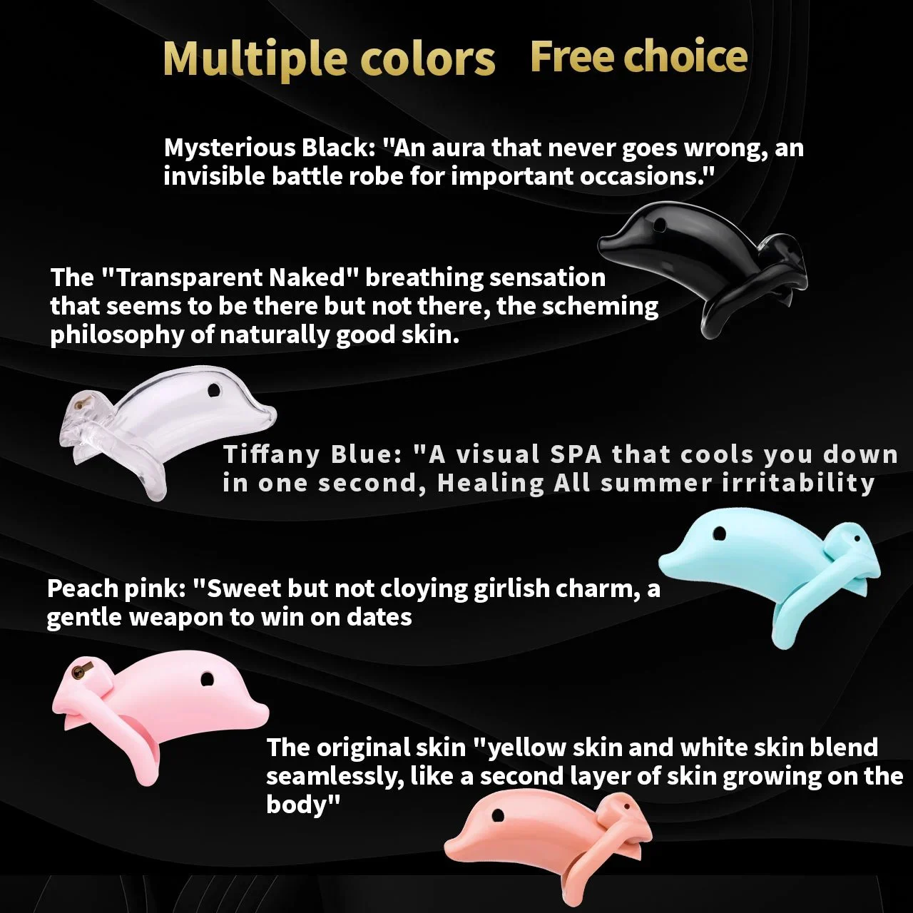60 Dolphin Small Male Chastity Device ABS Resin Cock Cage Penis Ring Penis Sleeve BDSM Fetish Bondage Adult Toy for Men
