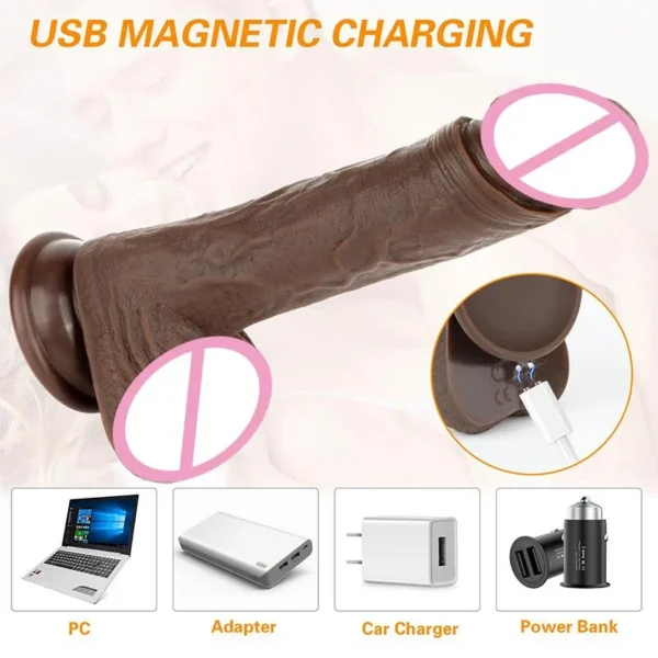 9.1Inch Vibrating Realistic Penis Dildo G Spot Anal Stimulation Heating Function Thrusting Dildo Vibrator Sex Toy for Women Male