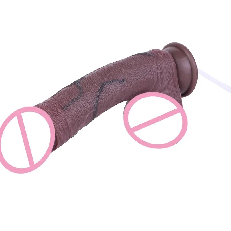 Realistic 9.45In Long Dual Layer Dildo Squirting Anal Plug With Strong Sucker Lifelike Ejaculation Penis Sex Toys for Adult