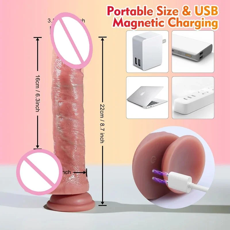 Realistic Dildos for Adults G-Spot Multi-Function Vibrator with Real Touch Feeling Soft Silicone Dildo for Women