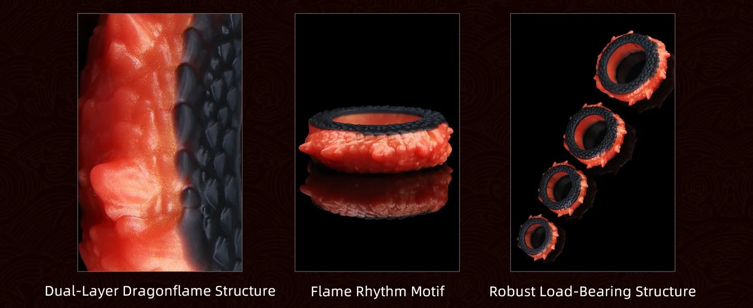 Fantasy Dragon Cock Penis Ring 4 Size Set Masturbators for Men Ejaculation Delay Penis Sex Toys for Couples Adult