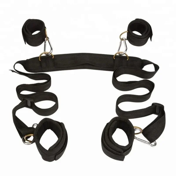 Neck Handcuffs Ankle Cuff Straps Leg Open Bed Bondage Adult Games Bondage Restraints Fetish Kit for Women Couple