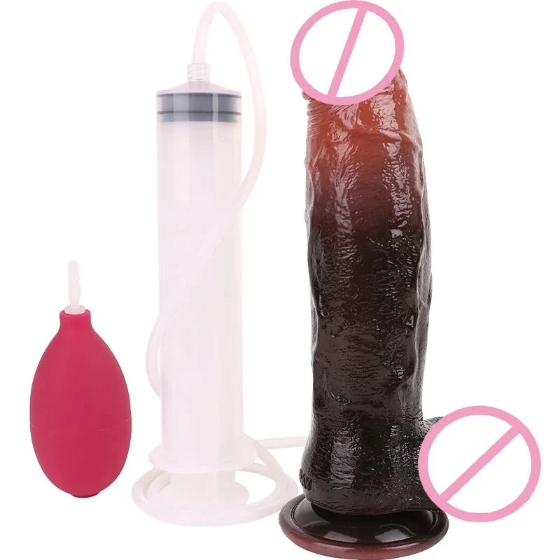 Realistic Long Squirting Dildo With Suction Cup Skin Touch Ejaculation Penis Anal Sex Toys for Women Masturbators