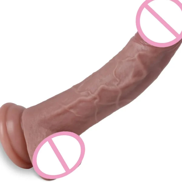 Realistic Silicone Dildo 7.8 Inch Waterproof Soft Strong Suction Cup Hands-Free G-Spot Anal Play Body-Safe Adult Sex Toy