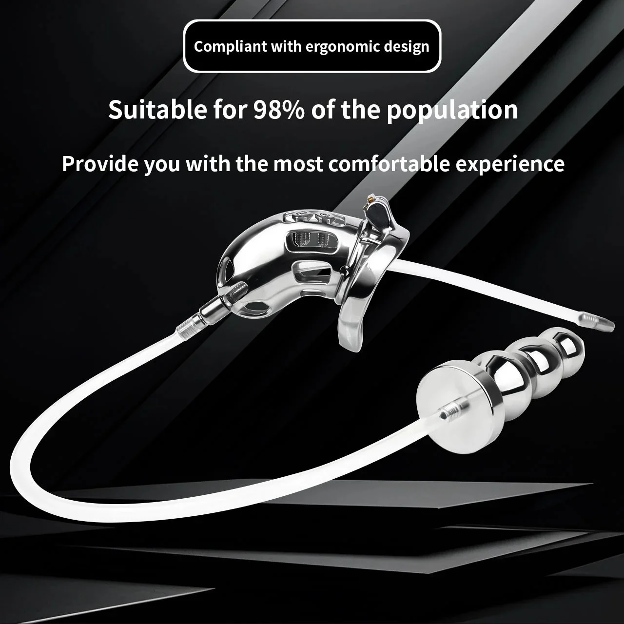 Male Chastity Devices Set with Attachable Removable Metal Anal Plug Silicone Catheter Cage Men Bondage extreme Sex Toy
