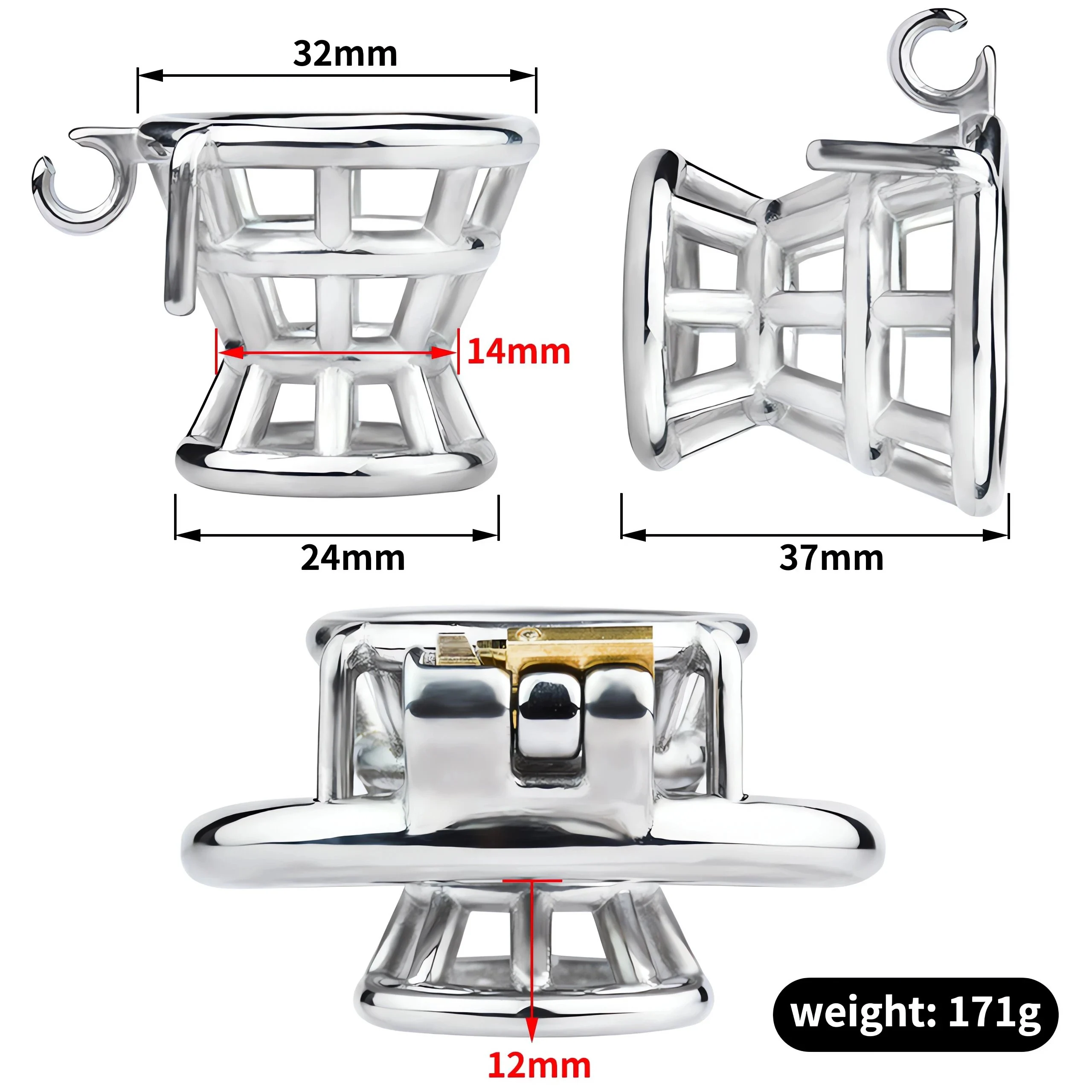 Chastity Cage Male Rooster Penis Cage Adult Sexual Metal Cock Slave Punish BDSM Bondage Sex Toy for Male Couples Round Ring
