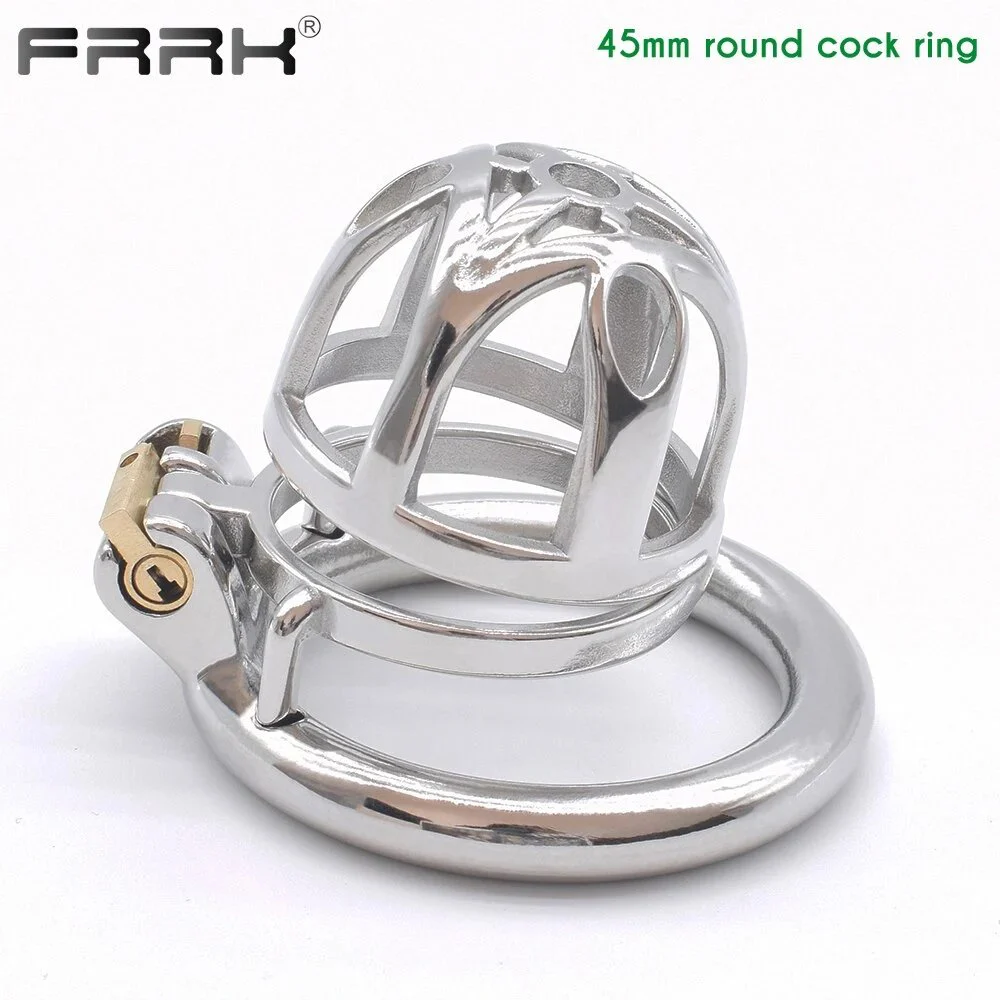 Male Chastity Device Metal Cock Cage Stainless Steel Penis Rings Sissy Erect Denial Bondage Her Control Fetish Sex Toy