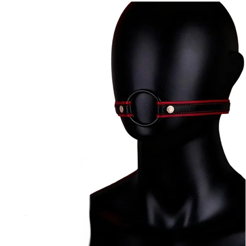 Premium Leather Mouth Gag Harness Silent Ball Gag Mouth Restraint for Submissive Training 2 Colors 18+ Adult Sex Toy