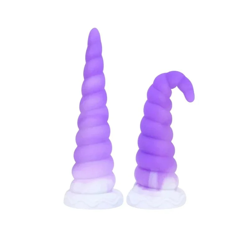 7.68in Silicone Anal Stretcher Spiral Butt Plug Soft Strong Suction Cup Hands-Free Waterproof Eco-Friendly Gelance Adult Toy for